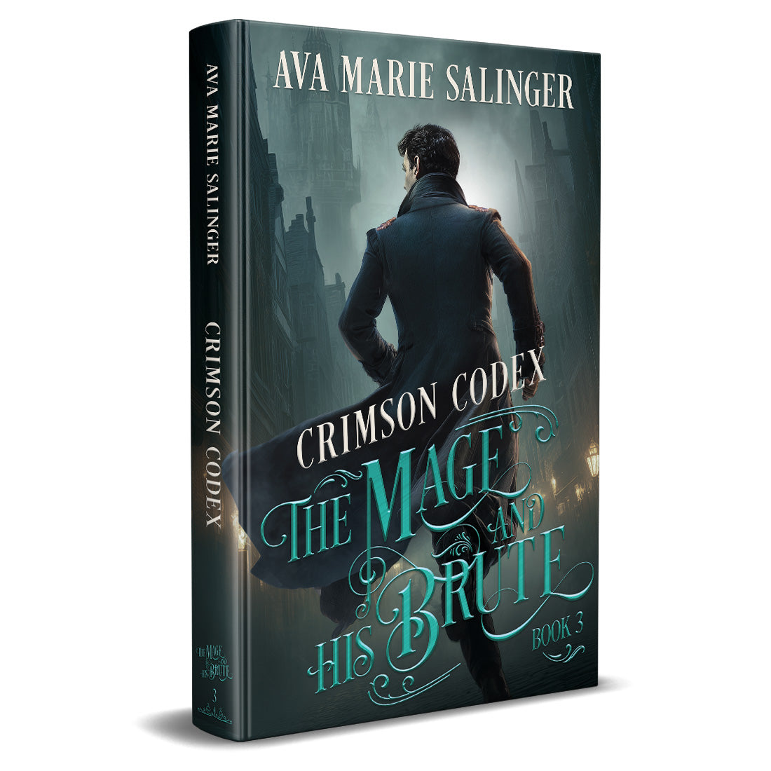 Book cover of 'Crimson Codex: The Mage and His Brute' by Ava Marie Salinger on a white background