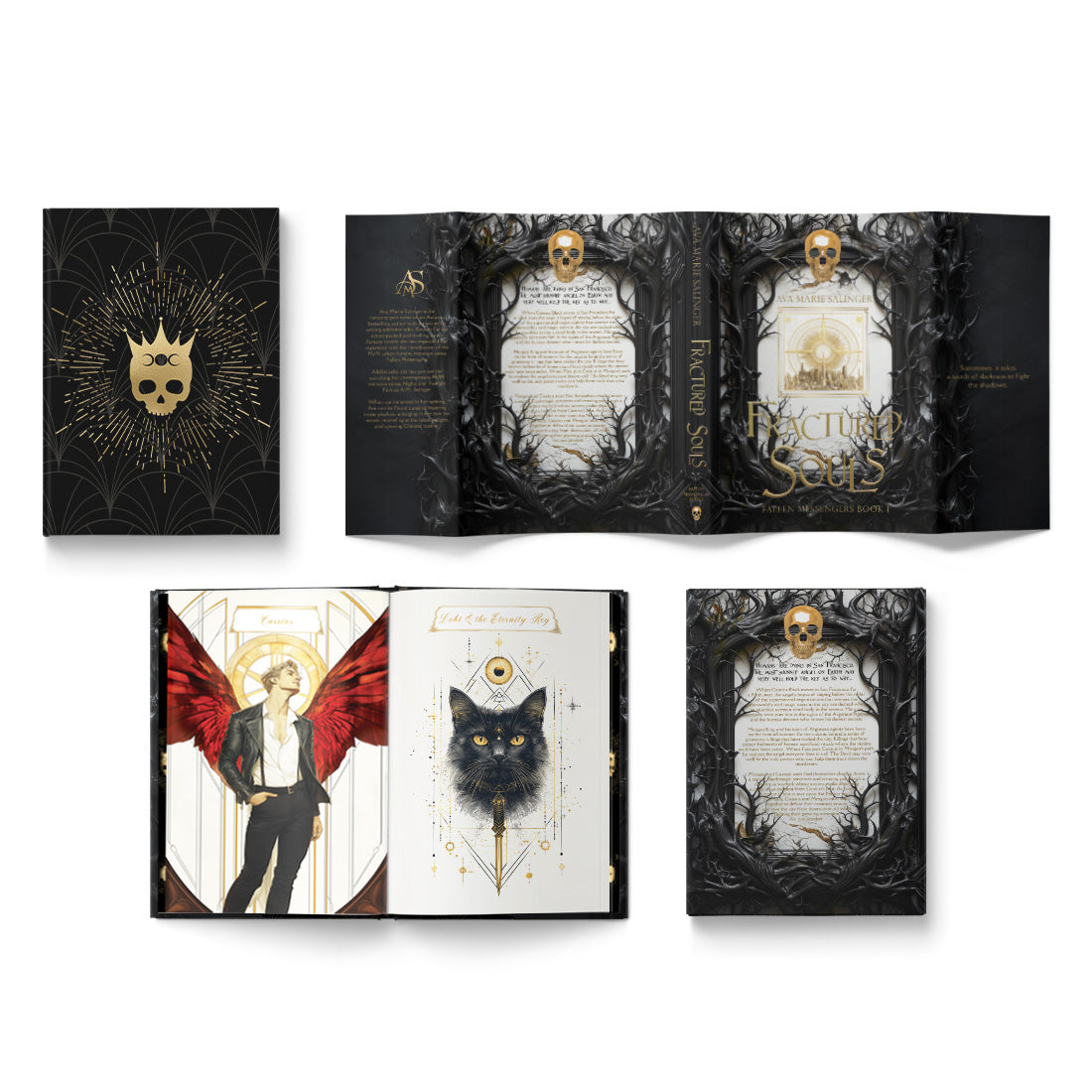 Fractured Souls (Fallen Messengers Book 1) Special Edition HARDBACK dust jacket, case, and end papers