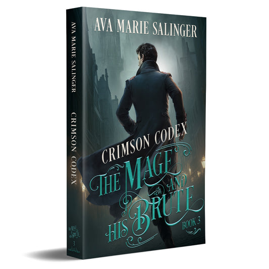 Book cover of 'Crimson Codex: The Mage and His Brute' by Ava Marie Salinger on a white background