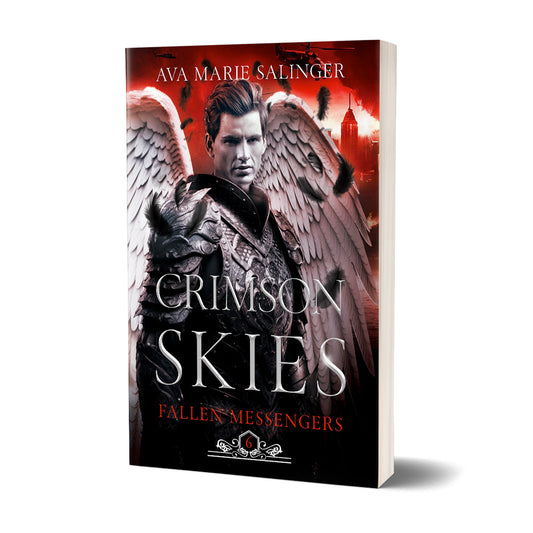 Crimson Skies (Fallen Messengers Book 6) PAPERBACK gay romantic fantasy author ava marie salinger