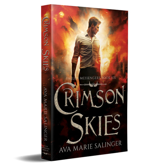 Crimson Skies (Fallen Messengers Book 6) PAPERBACK gay romantic fantasy author ava marie salinger