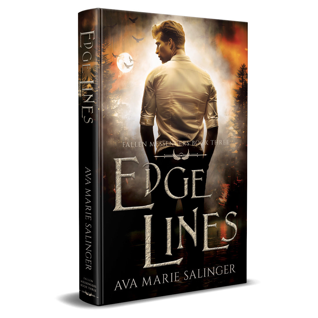 Edge Lines (Fallen Messengers Book 3) HARDBACK gay romantic fantasy author ava marie salinger