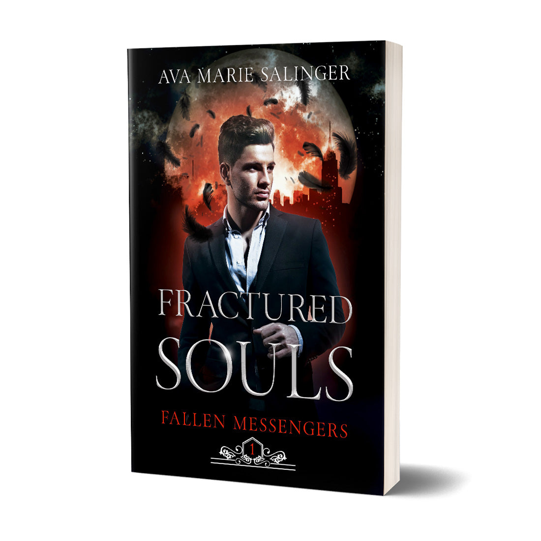 Fractured Souls (Fallen Messengers Book 1) PAPERBACK gay romantic fantasy author ava marie salinger