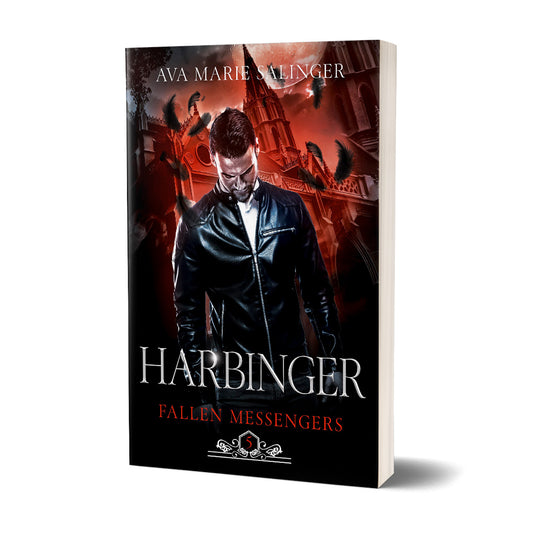 Harbinger (Fallen Messengers Book 5) PAPERBACK gay romantic fantasy author ava marie salinger