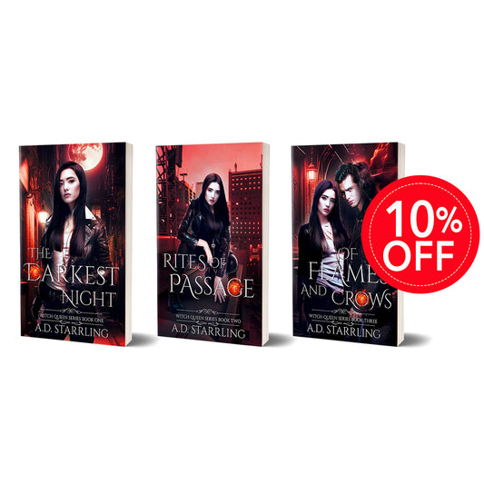 Witch Queen Books 1-3 PAPERBACK BUNDLE urban fantasy action adventure paranormal romance author ad starrling
